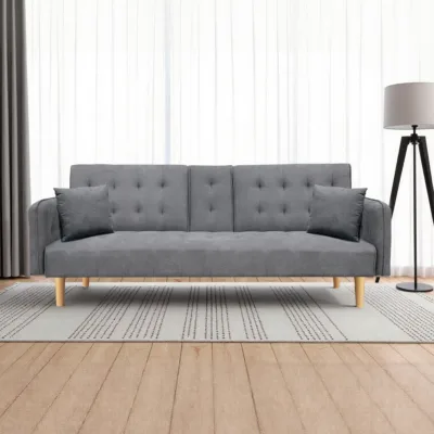 ספה נפתחת למיטה במבצע בד אפור