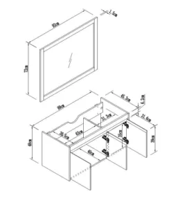 ארון אמבטיה עם כיור אינטגרלי