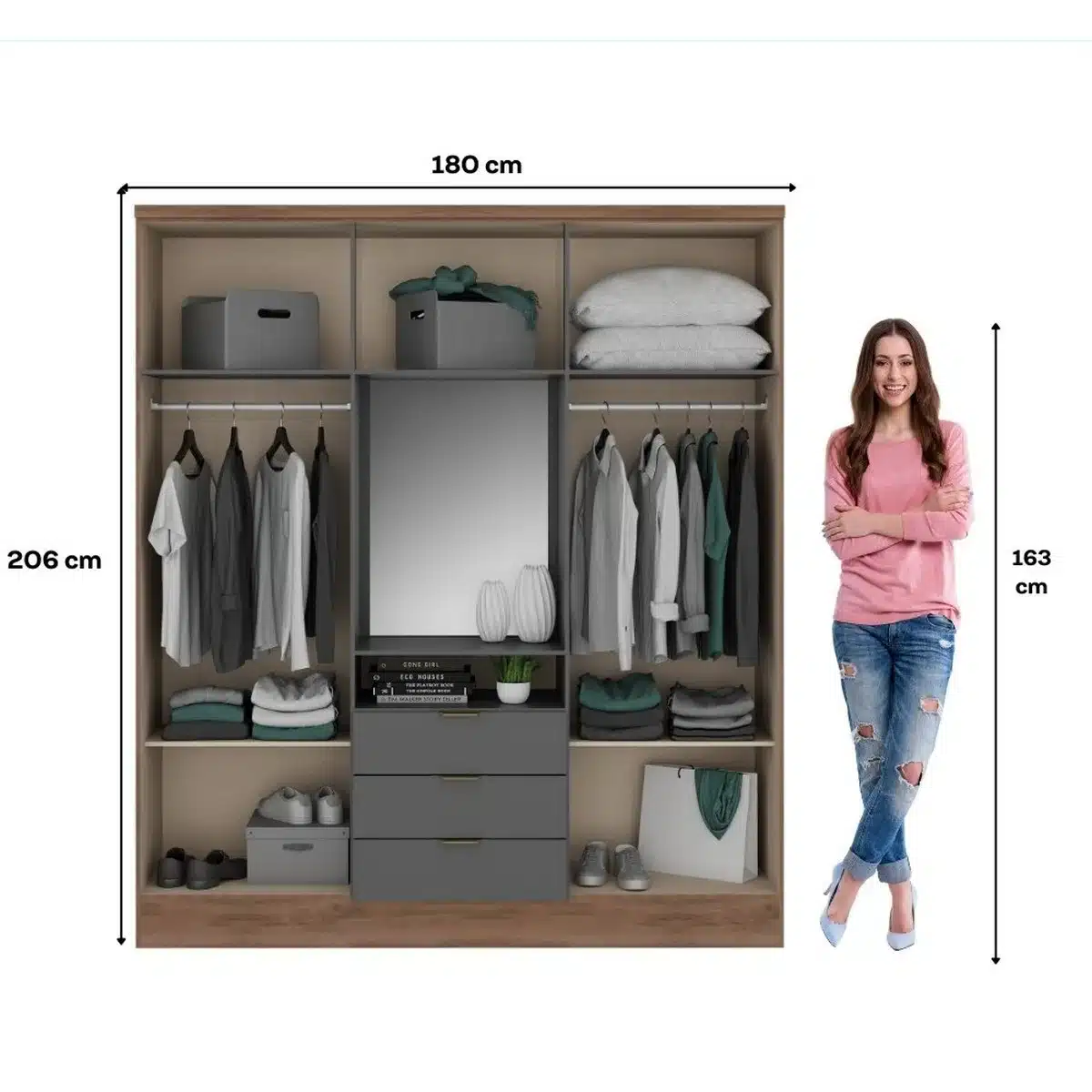 ארון-בגדים-אגוז_3jpg - ארון בגדים 4 דלתות בעיצוב אלגנטי - אִחסוּן סטייל מאסטר רהיטים - רהיטים איכותיים לבית ולמשרד ארון בגדים אגוז