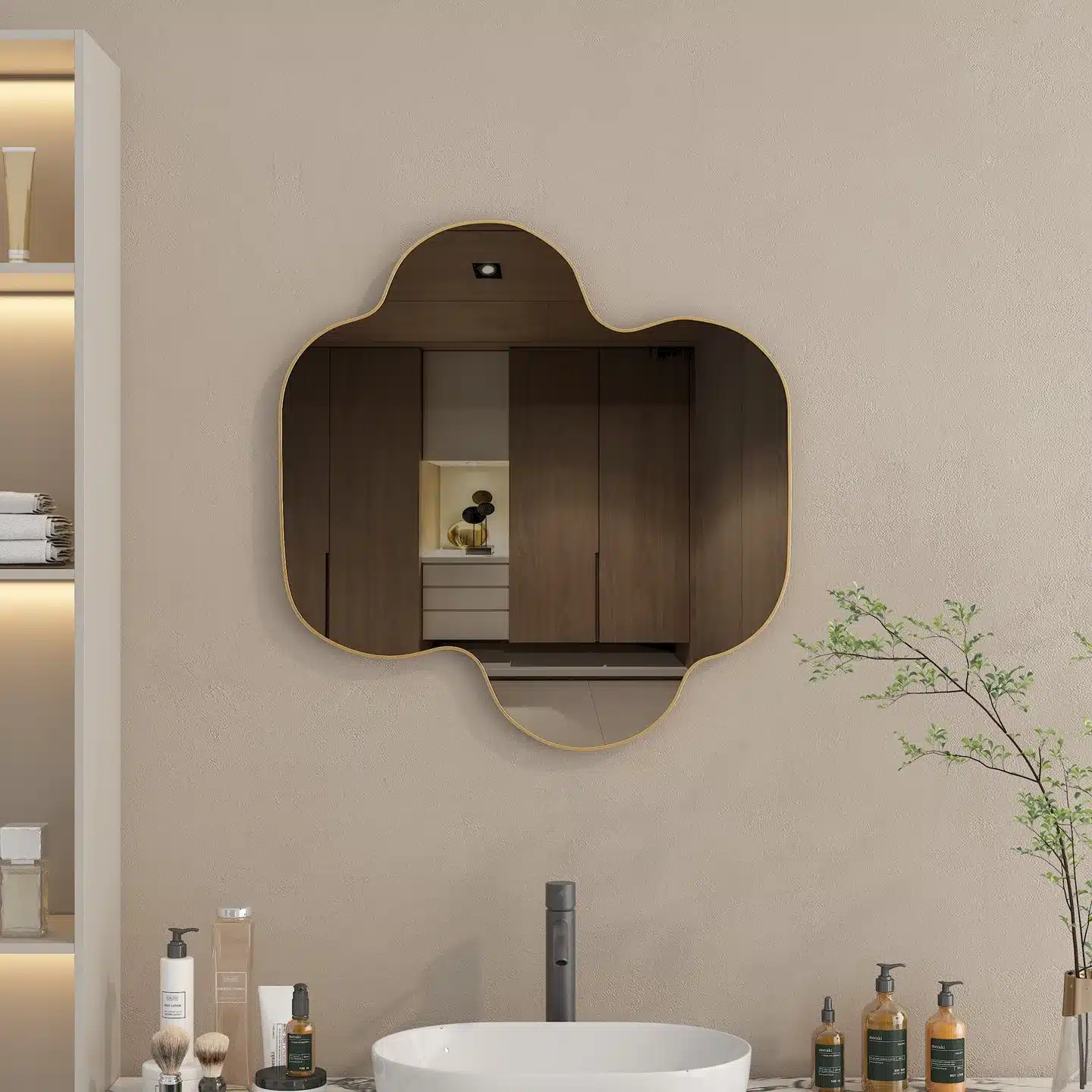 אמבטיה_3jpg - מראת קיר עיגול אמורפי - אקססוריז לבית סטייל מאסטר רהיטים - רהיטים איכותיים לבית ולמשרד מראה לחדר אמבטיה