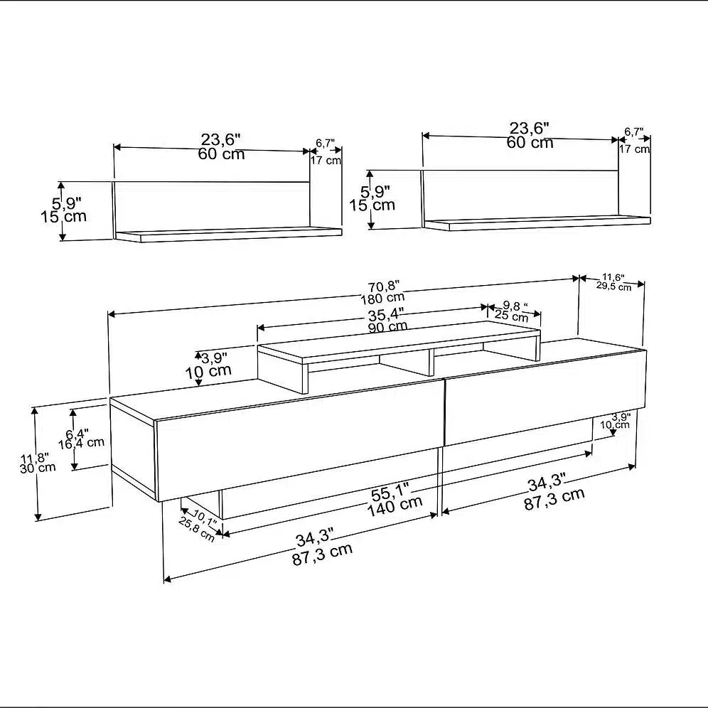 מדפי-תליה_6jpg - מזנון טלוויזיה צף עם מדפי תליה - מדפים תלויים סטייל מאסטר רהיטים - רהיטים איכותיים לבית ולמשרד מדפי תליה