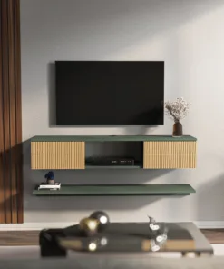 מזנון-ירוק-זית_0jpg - מזנון טלוויזיה צף עם מדף - מזנון טלוויזיה צף עם מדף תלו סטייל מאסטר רהיטים - רהיטים איכותיים לבית ולמשרד מזנון ירוק זית