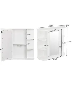 מראה לאמבטיה עם מדפים