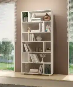 ארון ספרים מעוצב בצבע לבן