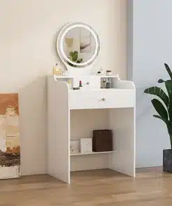 שולחן-איפור-עם-מראה_0-1jpg - ארון איפור לבן עם תאורת LED, דגם Citrine - כל הרהיטים סטייל מאסטר רהיטים - רהיטים איכותיים לבית ולמשרד שולחן איפור עם מראה