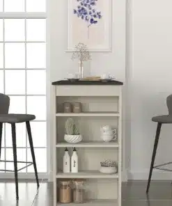 שולחן בר עם מדפים