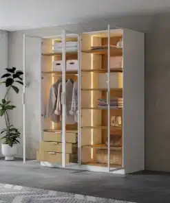 ארון עם תאורת LED