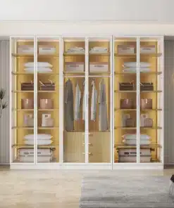 ארון-עם-תאורת_0-1jpg - ארון בגדים 6 דלתות זכוכית עם - ארון בגדים 6 דלתות זכוכית עם תאורת LED סטייל מאסטר רהיטים - רהיטים איכותיים לבית ולמשרד ארון עם תאורת