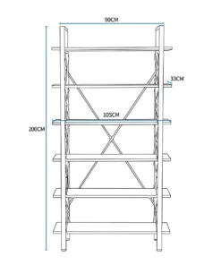 כוננית מתכת ועץ
