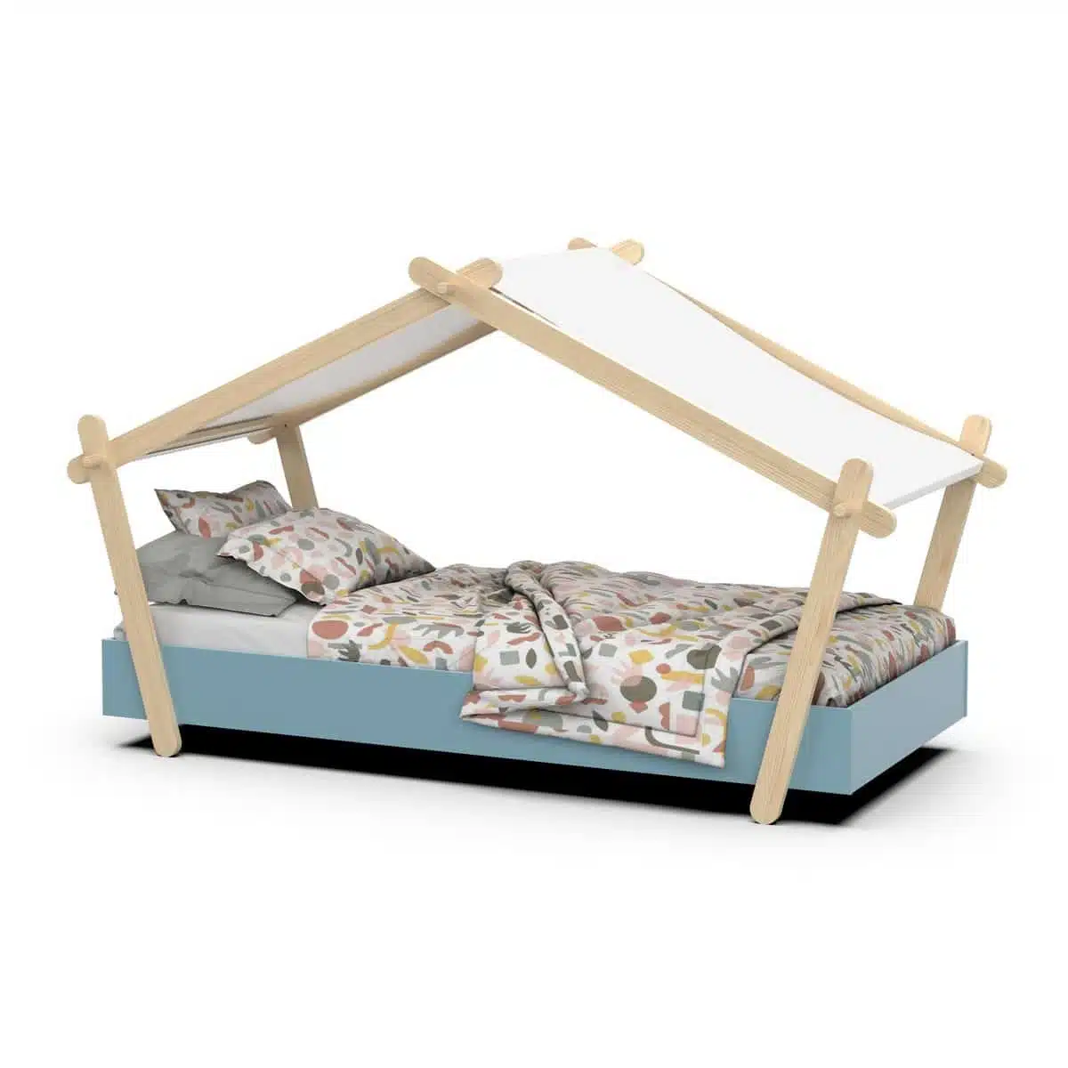 מיטת-ילדים-כחולה_1-1jpg - מיטת ילדים בצורת בית - ספה נפתחת למיטה סטייל מאסטר רהיטים - רהיטים איכותיים לבית ולמשרד מיטת ילדים כחולה