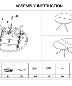 שולחן אוכל 6 סועדים