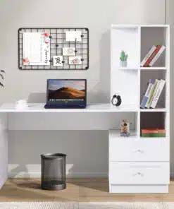 שולחן-עם-ספרייה_0-1jpg - שולחן עבודה עם כוורת וספרייה משולבת - שולחן משרדי סטייל מאסטר רהיטים - רהיטים איכותיים לבית ולמשרד שולחן עם ספרייה