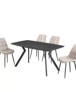 שולחן אוכל שיש שחור