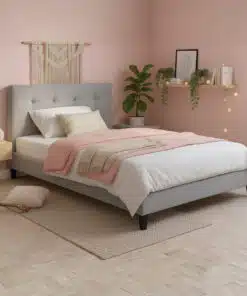 מיטה בצבע אפור