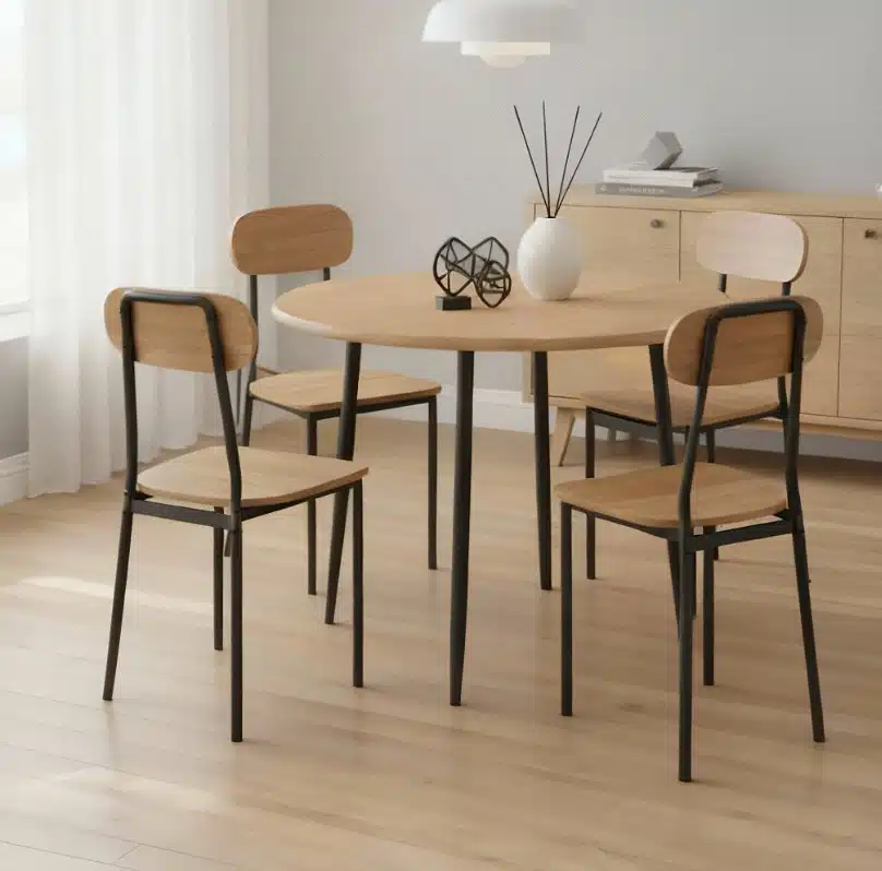 Como Dining with chairs oak