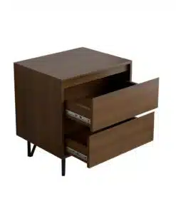 שידת לילה אגוז שני מגירות