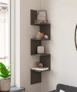 יחידת מדפים מעוצבת אפור