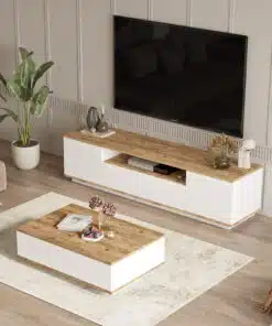 מזנון טלוויזיה לבן אלון
