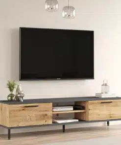 מזנון עם תאי אחסון פתוחים וסגורים
