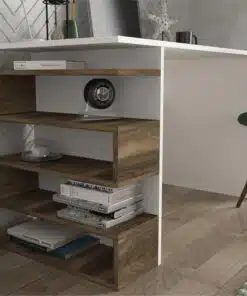שולחן מחשב עם מדפים