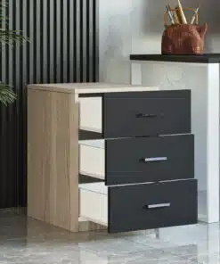 שידת מגירות שחור אלון
